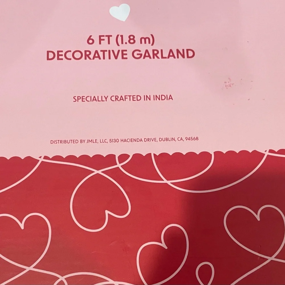 NWT Valentine’s Beaded Hearts 6 Ft. GARLAND